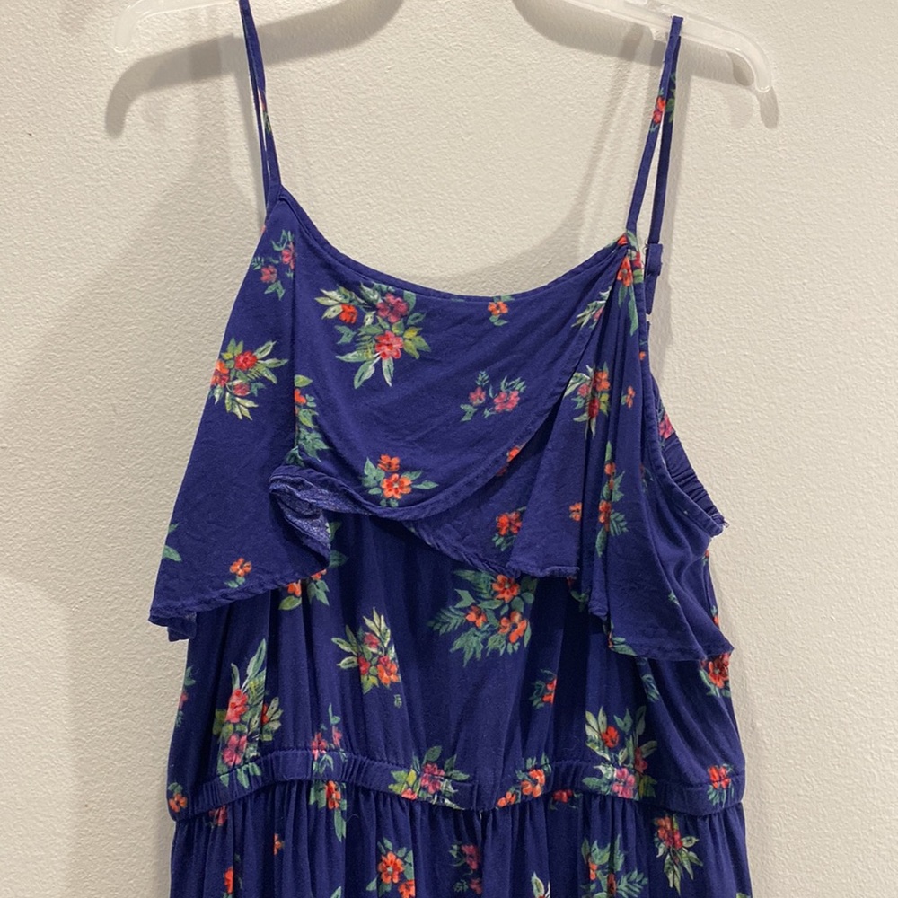 Ankle length Navy sundress with flowers